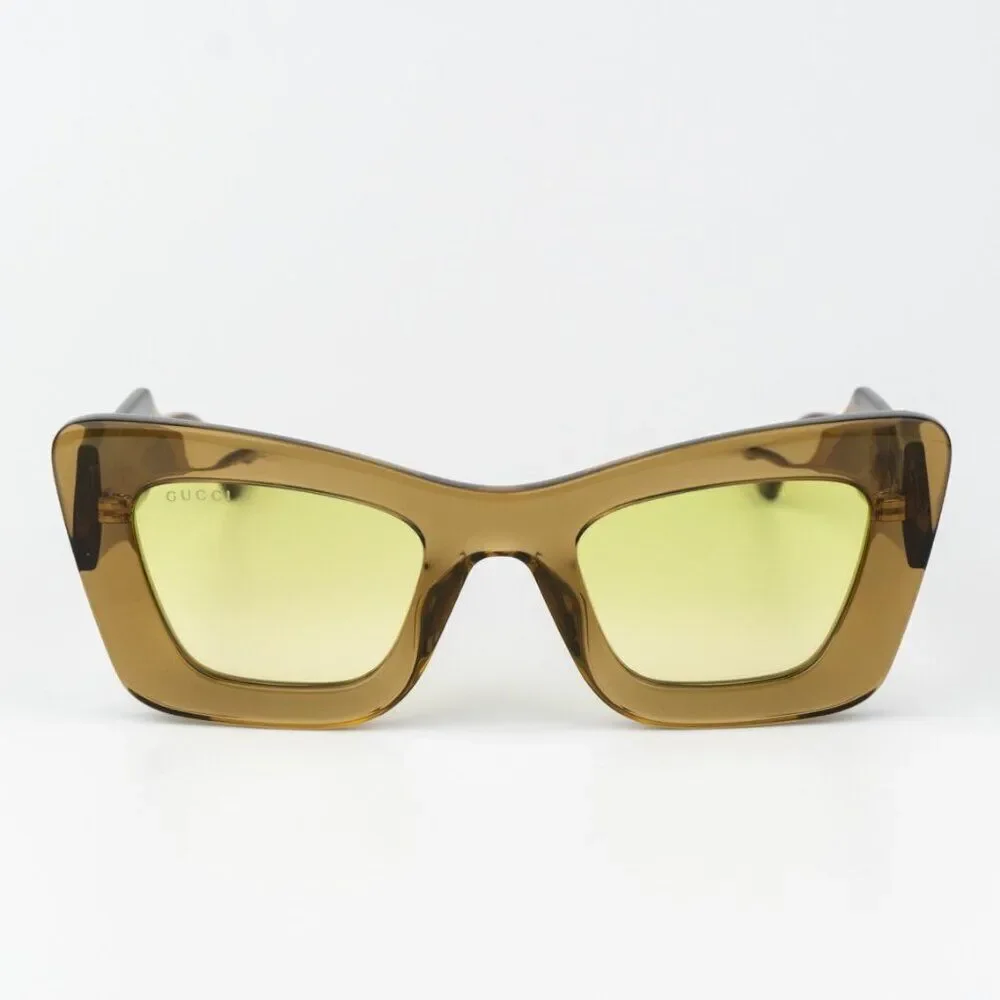 SALE! Gucci Women Sunglasses Brown Crystal Green Gradient Butterfly GG1552S 004